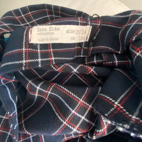 NWOT ZARA Girl's Plaid Overalls; Size Girl's 13-14 - Picture 4 of 6